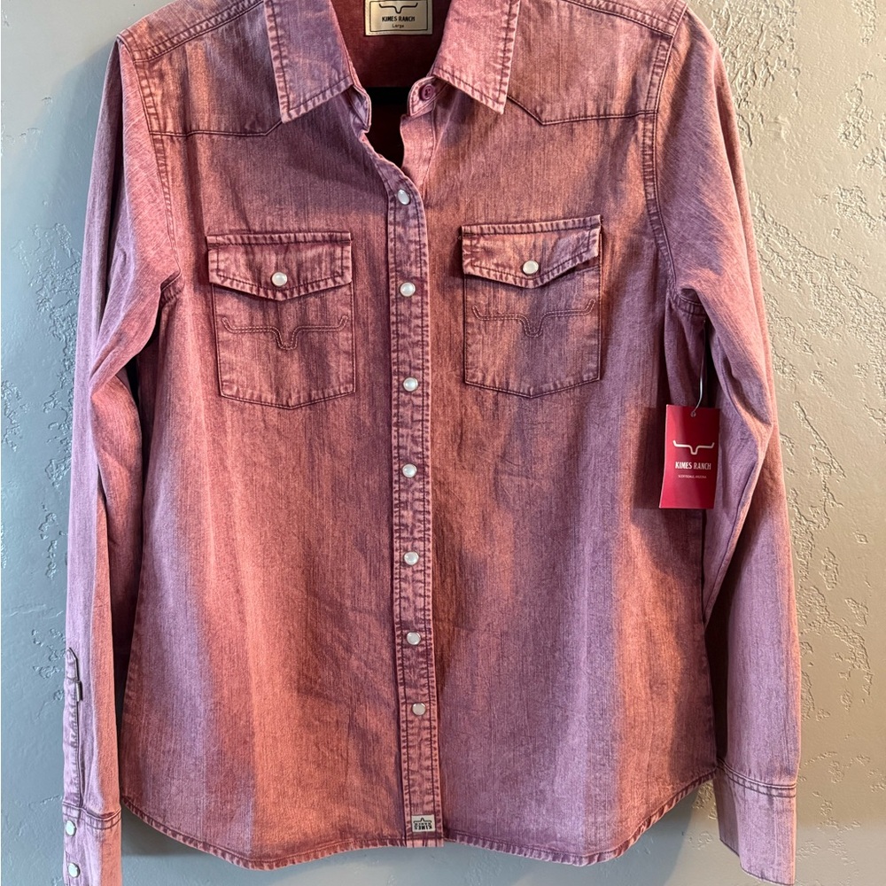 Kimes Ranch Mauve Button-Up Shirt